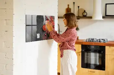 Quadro magnético de apagar a seco estampa de pimentões vermelhos