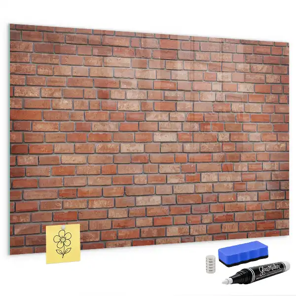 Quadro magnético de apagar a seco com estampa de parede de tijolos