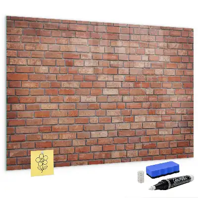 Quadro magnético de apagar a seco com estampa de parede de tijolos