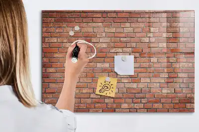 Quadro magnético de apagar a seco com estampa de parede de tijolos