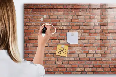 Quadro magnético de apagar a seco com estampa de parede de tijolos