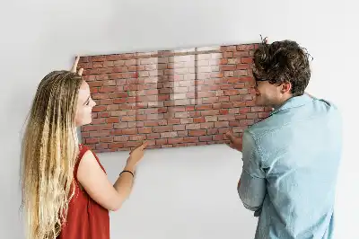 Quadro magnético de apagar a seco com estampa de parede de tijolos