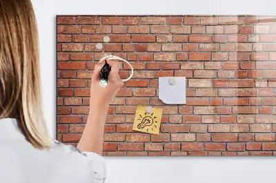 Quadro magnético de apagar a seco com estampa de parede de tijolos