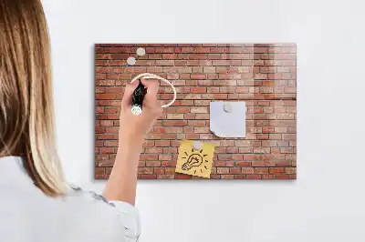 Quadro magnético de apagar a seco com estampa de parede de tijolos