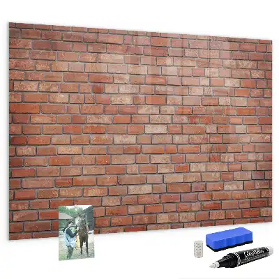 Quadro magnético de apagar a seco com estampa de parede de tijolos