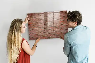 Quadro magnético de apagar a seco com estampa de parede de tijolos