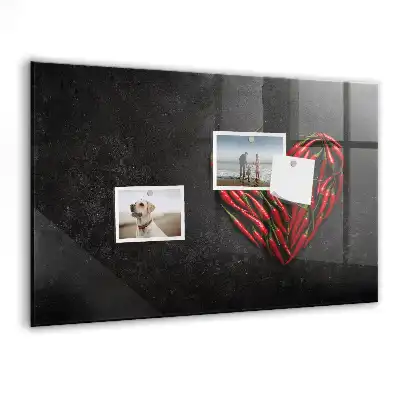 Quadro magnético de apagar a seco formato coração