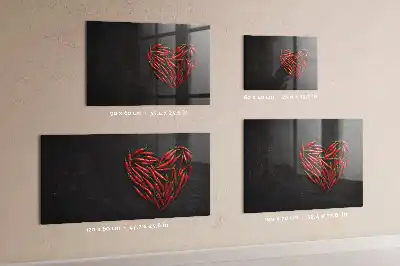 Quadro magnético de apagar a seco formato coração