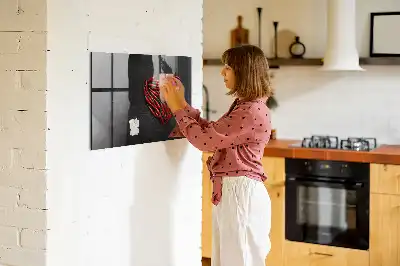 Quadro magnético de apagar a seco formato coração
