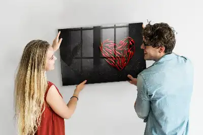 Quadro magnético de apagar a seco formato coração