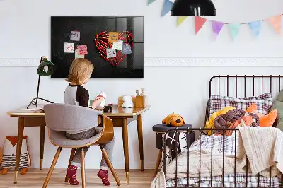 Quadro magnético de apagar a seco formato coração