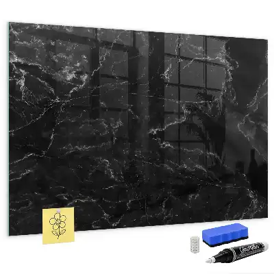Quadro magnético com caneta mármore preto