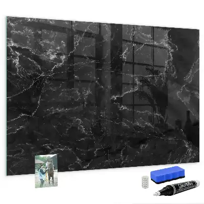 Quadro magnético com caneta mármore preto