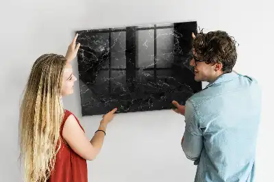 Quadro magnético com caneta mármore preto