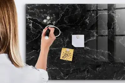 Quadro magnético com caneta mármore preto