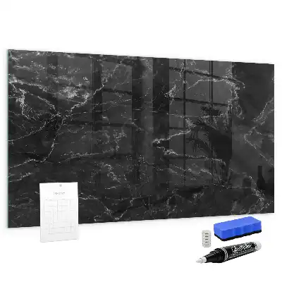 Quadro magnético com caneta mármore preto