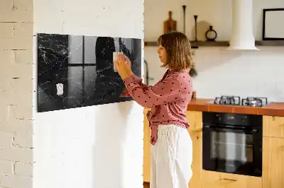 Quadro magnético com caneta mármore preto