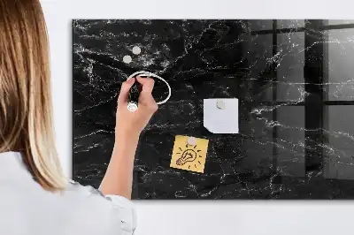 Quadro magnético com caneta mármore preto