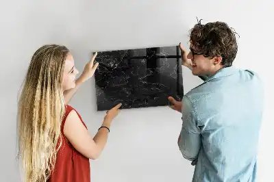 Quadro magnético com caneta mármore preto