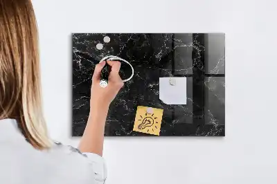 Quadro magnético com caneta mármore preto