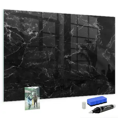 Quadro magnético com caneta mármore preto