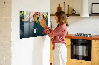 Quadro magnético de apagar a seco estampa de vegetais na mesa