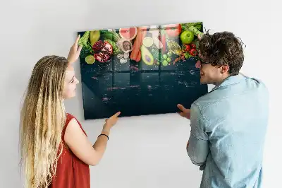 Quadro magnético de apagar a seco estampa de vegetais na mesa