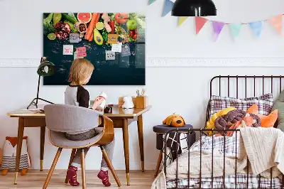 Quadro magnético de apagar a seco estampa de vegetais na mesa