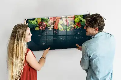 Quadro magnético de apagar a seco estampa de vegetais na mesa