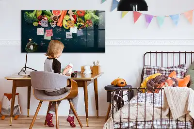 Quadro magnético de apagar a seco estampa de vegetais na mesa