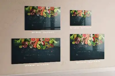 Quadro magnético de apagar a seco estampa de vegetais na mesa
