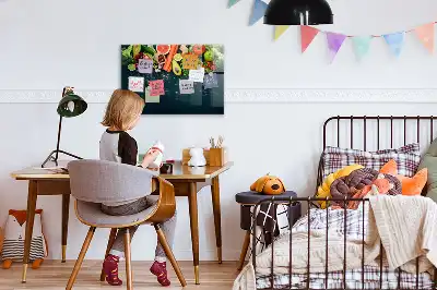 Quadro magnético de apagar a seco estampa de vegetais na mesa