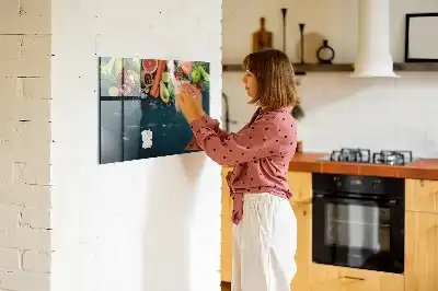 Quadro magnético de apagar a seco estampa de vegetais na mesa