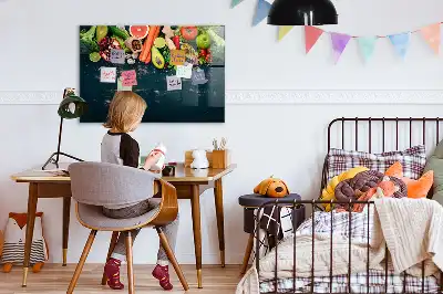 Quadro magnético de apagar a seco estampa de vegetais na mesa