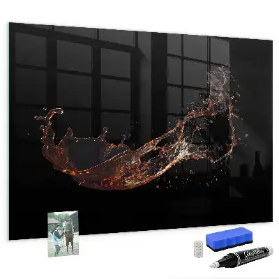Quadro magnético com caneta estampa bebida derramada