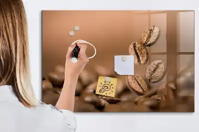 Quadro magnético de apagar a seco com estampa de grãos de café