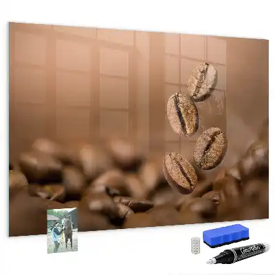Quadro magnético de apagar a seco com estampa de grãos de café