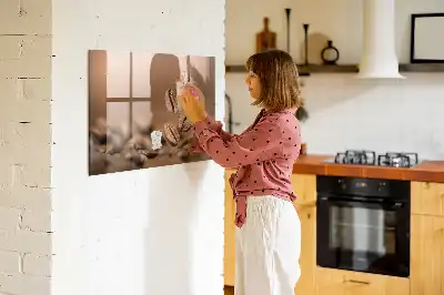 Quadro magnético de apagar a seco com estampa de grãos de café