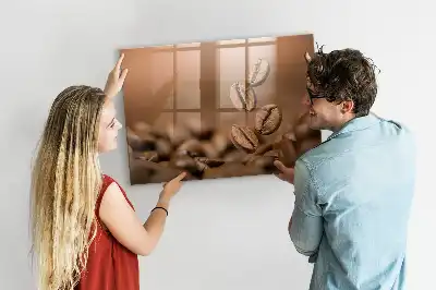 Quadro magnético de apagar a seco com estampa de grãos de café