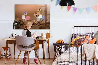Quadro magnético de apagar a seco com estampa de grãos de café