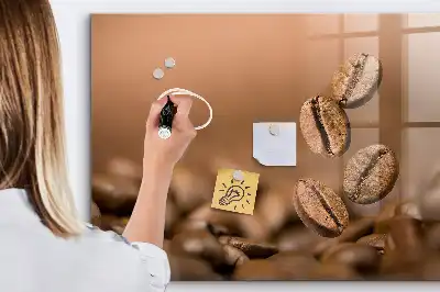 Quadro magnético de apagar a seco com estampa de grãos de café