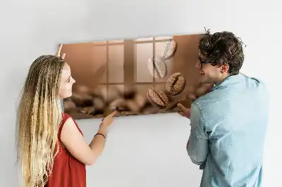Quadro magnético de apagar a seco com estampa de grãos de café