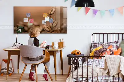 Quadro magnético de apagar a seco com estampa de grãos de café
