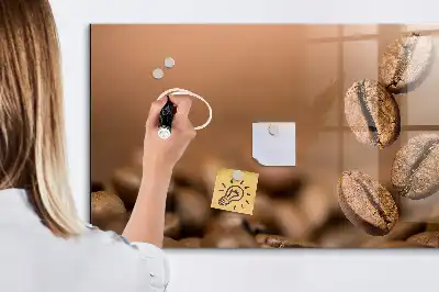 Quadro magnético de apagar a seco com estampa de grãos de café