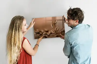 Quadro magnético de apagar a seco com estampa de grãos de café