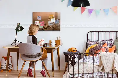 Quadro magnético de apagar a seco com estampa de grãos de café