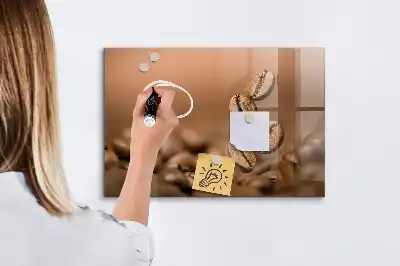 Quadro magnético de apagar a seco com estampa de grãos de café