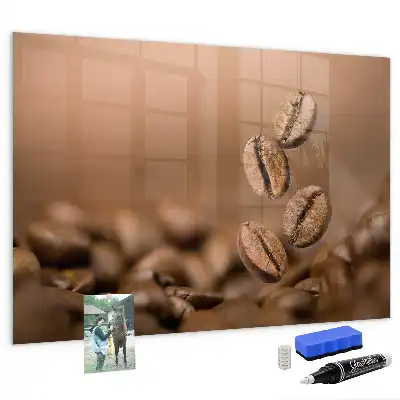 Quadro magnético de apagar a seco com estampa de grãos de café