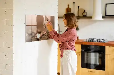 Quadro magnético de apagar a seco com estampa de grãos de café