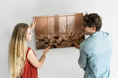 Quadro magnético de apagar a seco com estampa de grãos de café
